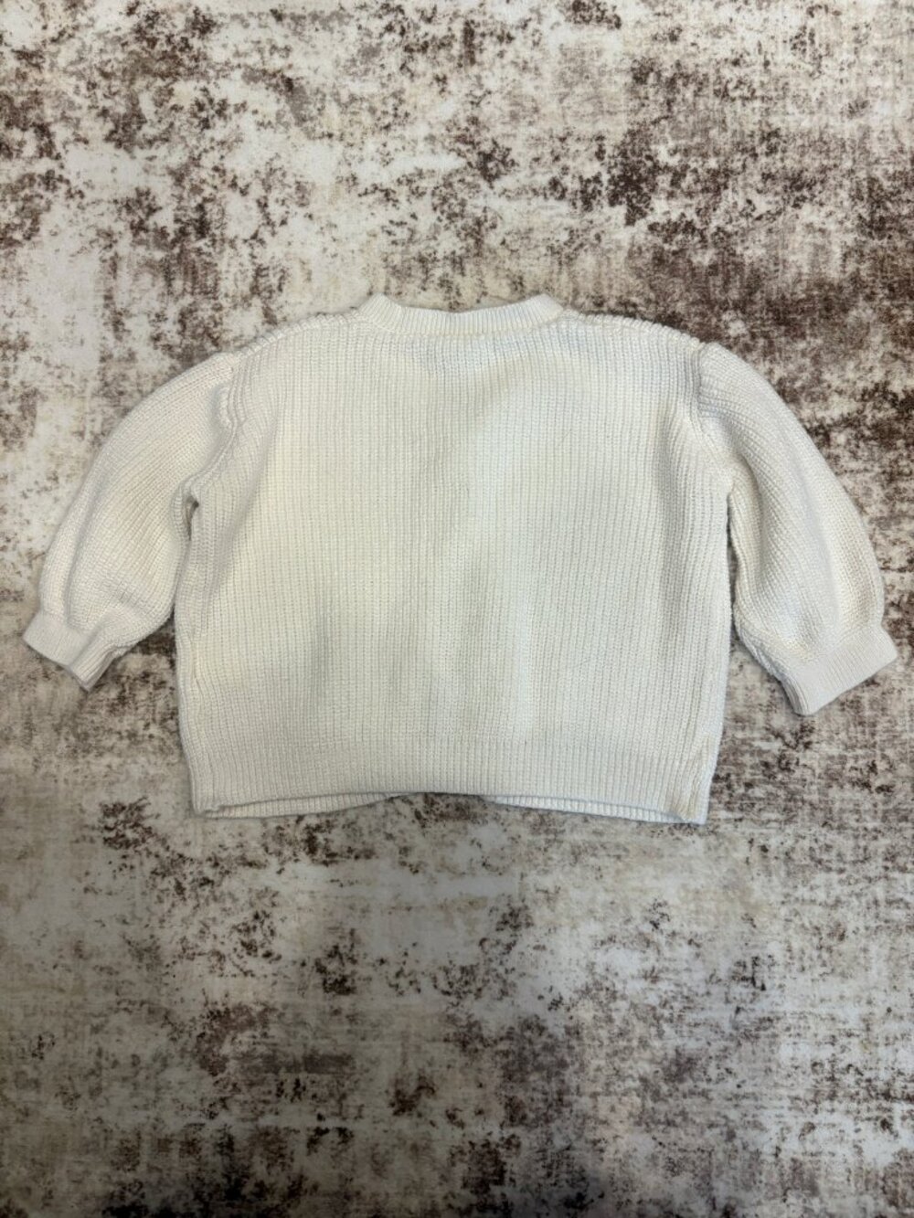 Baby Gap Chunky Ribbed Knit Button-Front Cardigan – Cream / Off-White - Picture 2 of 4